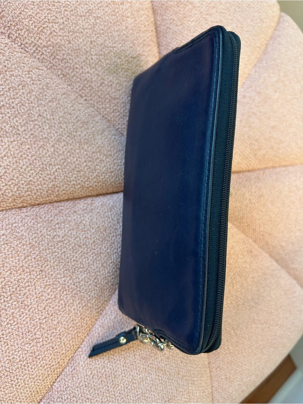 Coach Navy Leather Double-Zip wallet